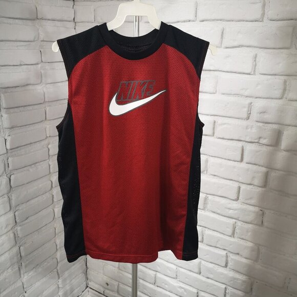 Nike Youth's Size XL (18-20) Red & Black Sleeveless Muscle Shirt - Picture 1 of 8